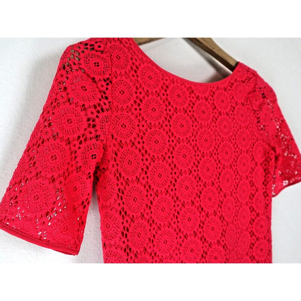 Lilly Pulitzer Girls XL Topanga Dress Crochet Breakers Lace Coral - Picture 4 of 9